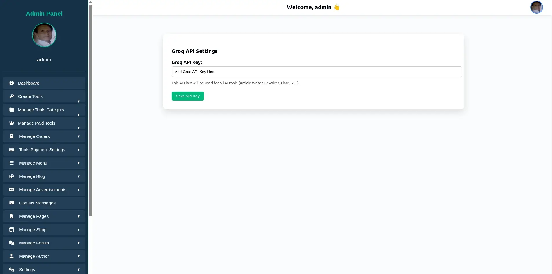 Groq API Key WebDecky